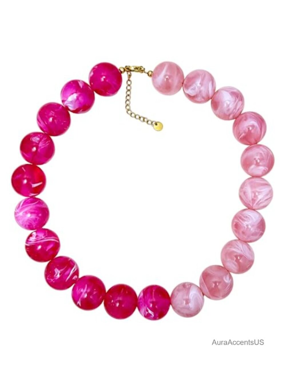 Chunky Beaded Necklace Statement Choker Boho Handmade Resin Jewelry Gift